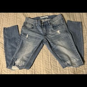 Broken promises slim straight jeans